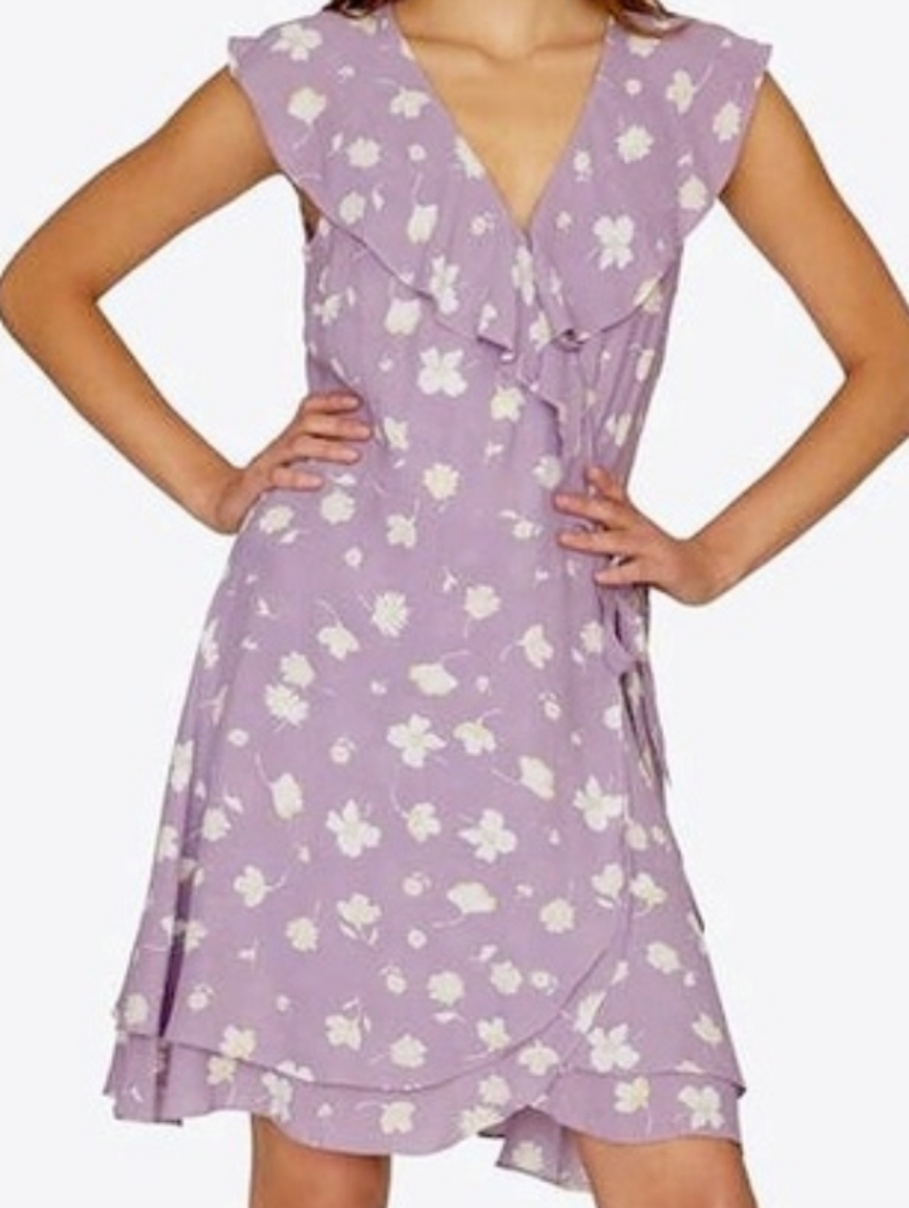Lavender Wrap Mini Dress